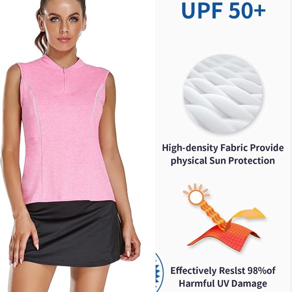 WOWENY Women’s Pink 1/4 Zip Golf Tank M - Picture 9 of 11